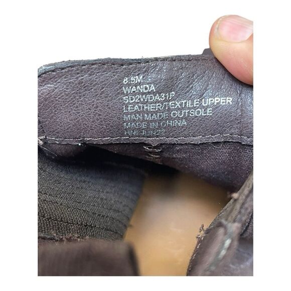 New Splendid WANDA Size 8.5 Chelsea Wedge Boot Brown Suede Leather Round Toe - Picture 6 of 7